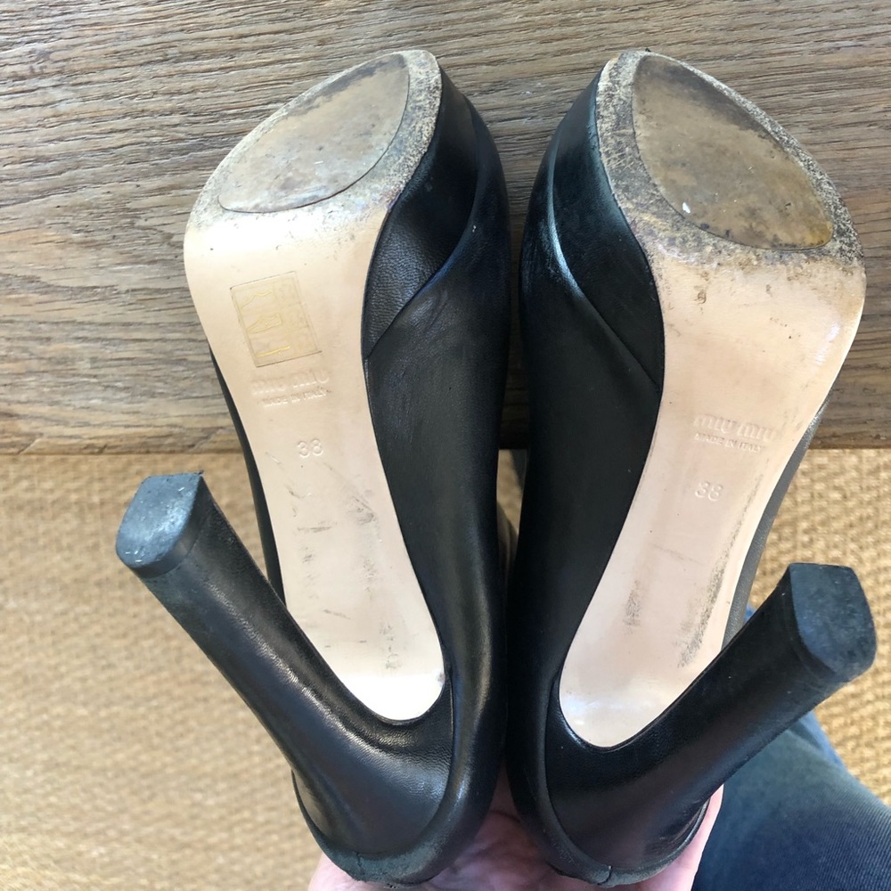 Miu Miu Platform Booties, Sz 38 - image 5